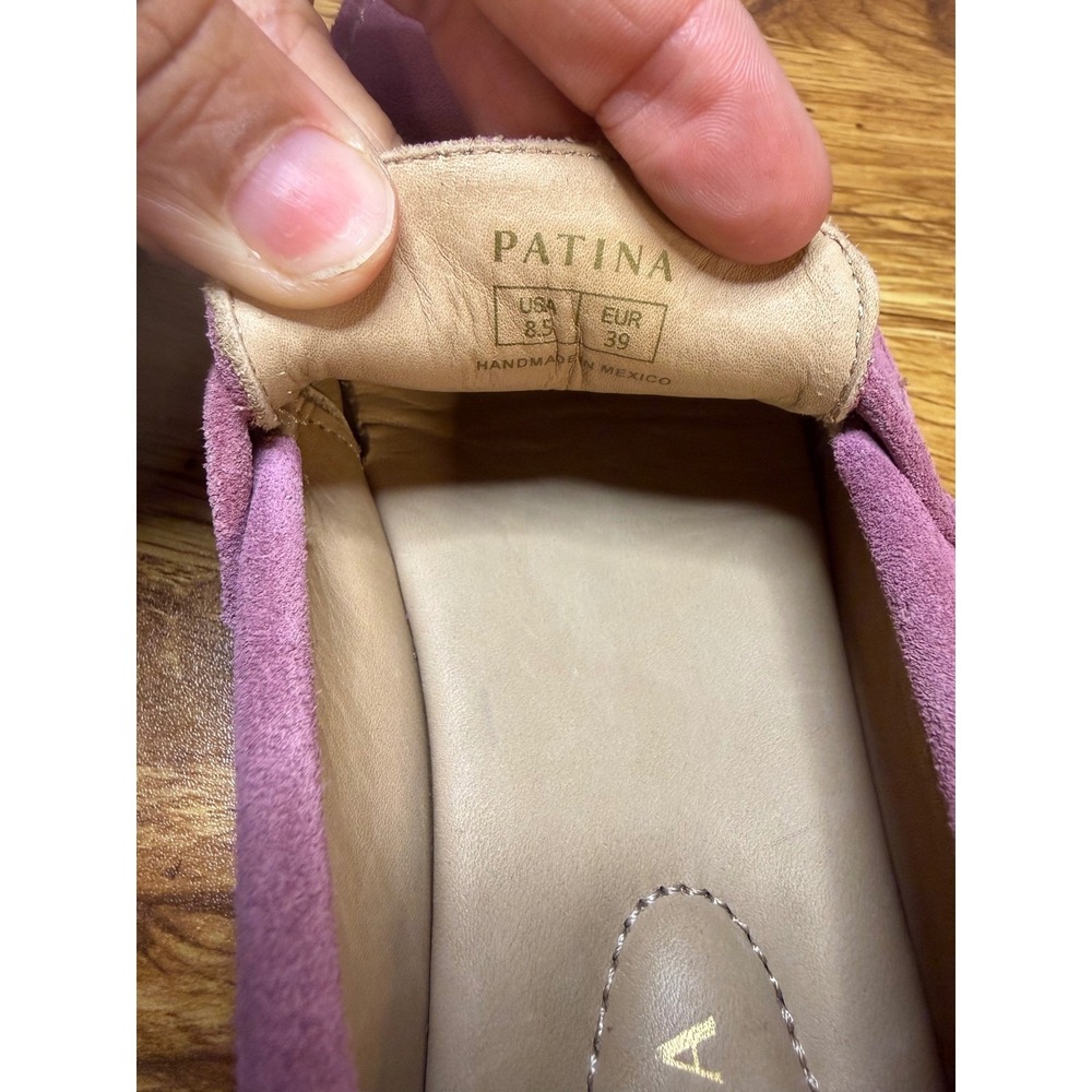 Patina Pink Zoe Suede Chunky Platform Penny Loafers Lug Sole Handmade 8.5 - Picture 7 of 8